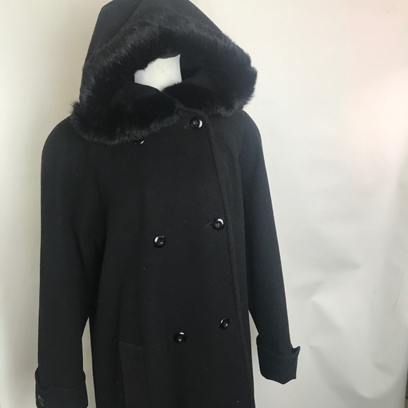 Donny Brook full length coat rabbit fur trim hood - Picture 7 of 11